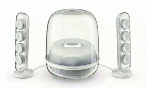 优雅水晶设计，臻享醇正音效  哈曼卡顿SOUNDSTICKS4无线水晶四代蓝牙音箱